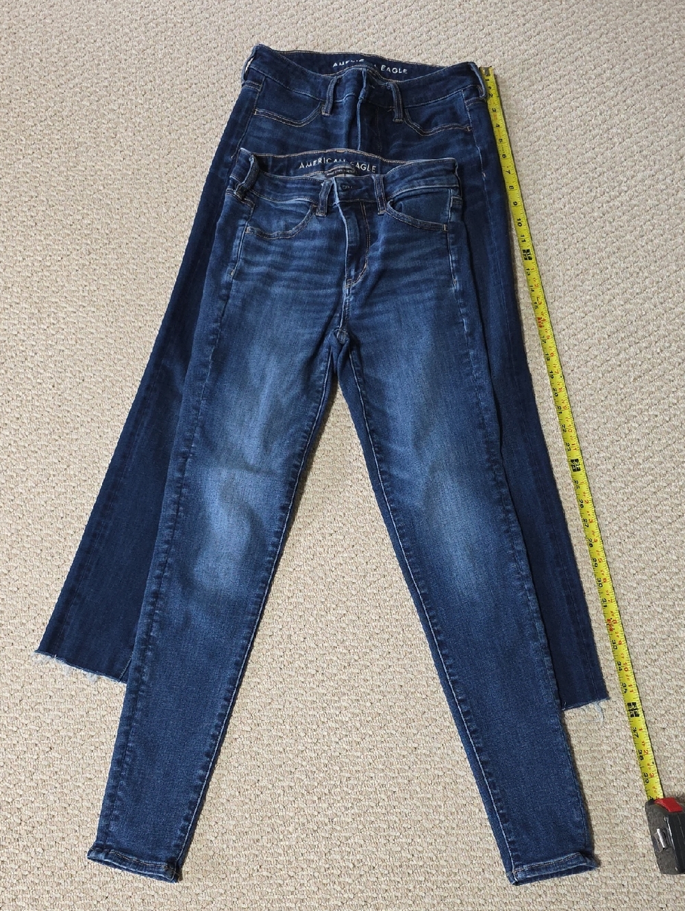 American Eagle Outfitters Women’s Blue Skinny Jeans Duo (Dark & Medium Wash)